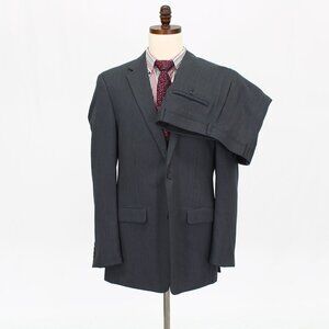 Pronto Uomo 42L 36x33 Gray Striped 2-Button Suit R785